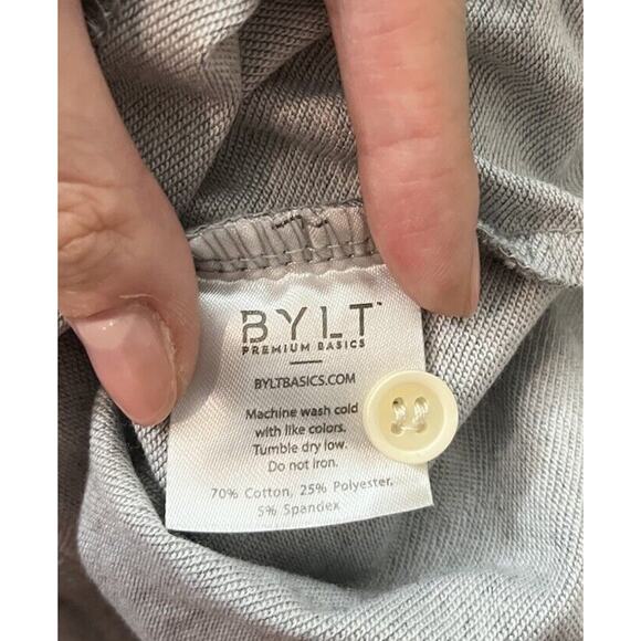 BYLT Gray Drop Cut Hooded Henley Lux Men's Pullover Sweater Size Small - Picture 3 of 5